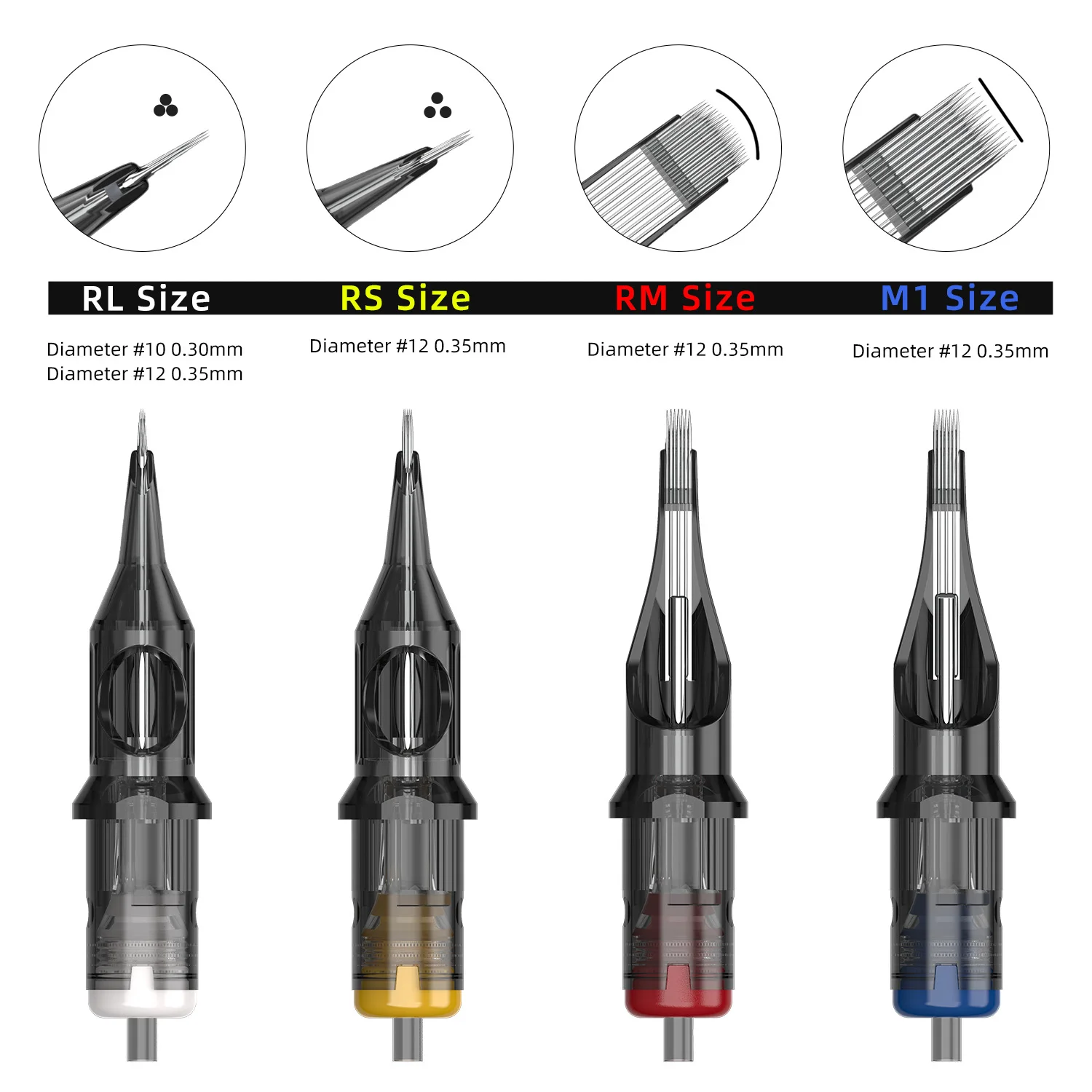 T-Rex U-REX 20PCS RL RS RM M1 Tattoo Cartridge Needles 304L Stainless Steel Disposable Medical Needles for Tattoo Pen Machine