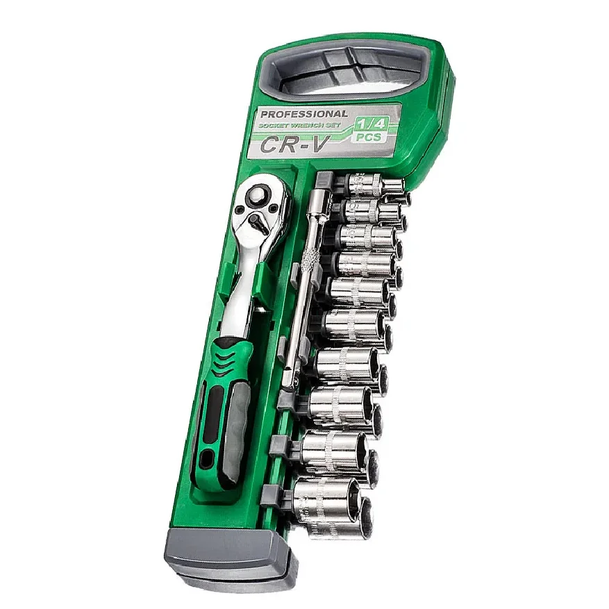 

72 Tooth 12 Piece Ratchet Wrench Socket Set 1/4 "-3/8" -1/2 "Metric Set Automotive Maintenance and Household Tools Set