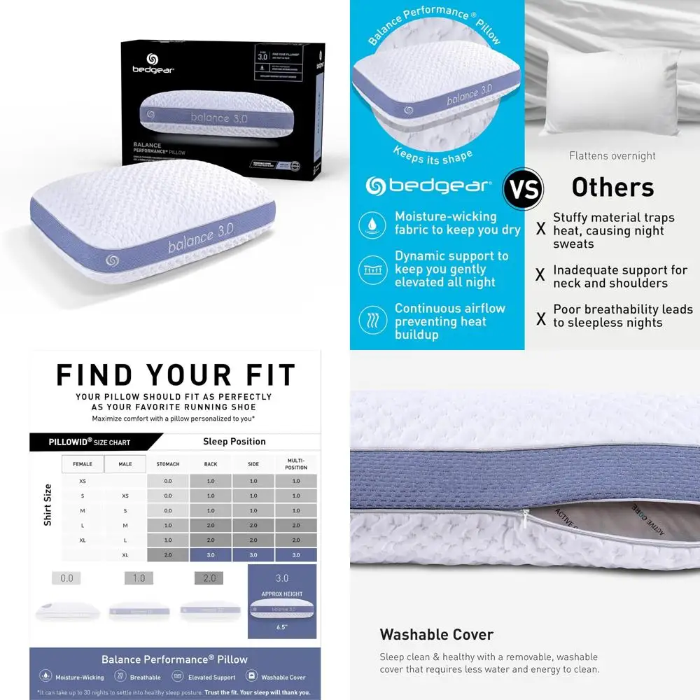 

Подушка Balance Performance 3.0 — влагоотводящая подушка для всех позиций сна — поддержка среднего уровня