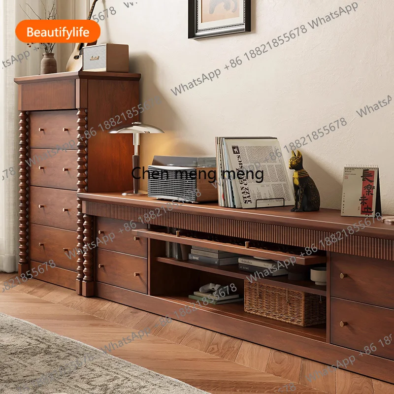 

A48 Ретро кофейные подставки для телевизора из дерева, скандинавские фильмы, дизайнерский стол для телевизора, роскошный дисплей, хранилище середины века, поддержка телевизора, итальянский мех