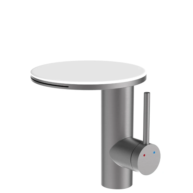 

Italian waterfall type water outlet rotating basin faucet hot and cold household bathroom cabinet wash basin faucet household
