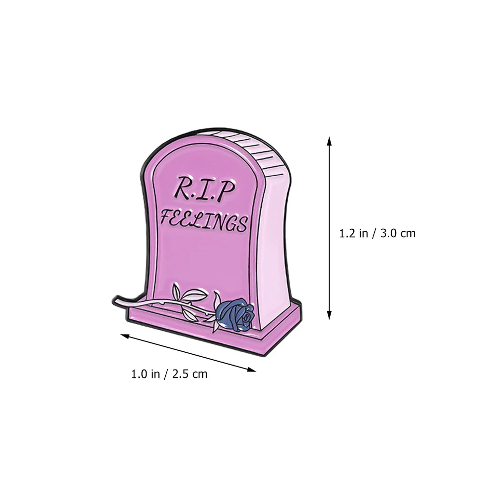 

5pcs Gravestone Brooches Memorial Tombstone Pin Alloy Lapel Badge For Women Gothic Dress Accessory Coffin Corsage Party Gift