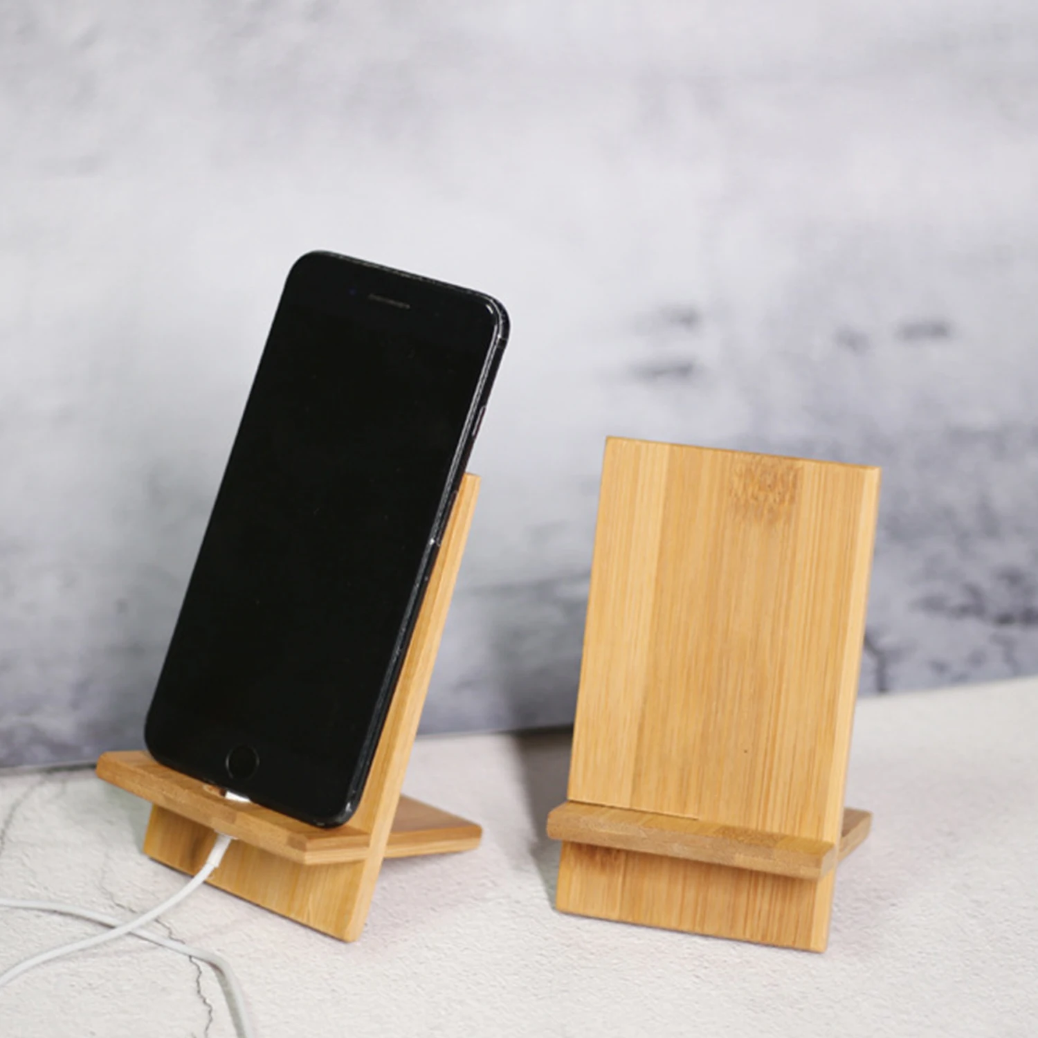 Wooden Cell Phone Stand Tablet Stand Phone Dock Cradle Holder Stand Compatible with All iOS & All Android Smartphone Accessories