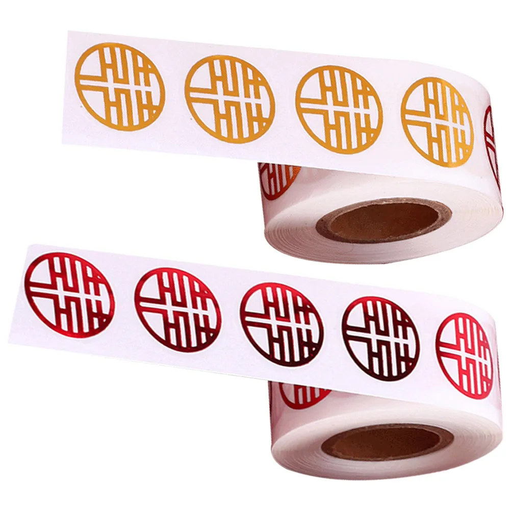 

2 рулона китайских свадебных наклеек: праздничные традиционные декоративные стикеры для банкетов, окон, украшения кроватей, изысканные свадебные декорации