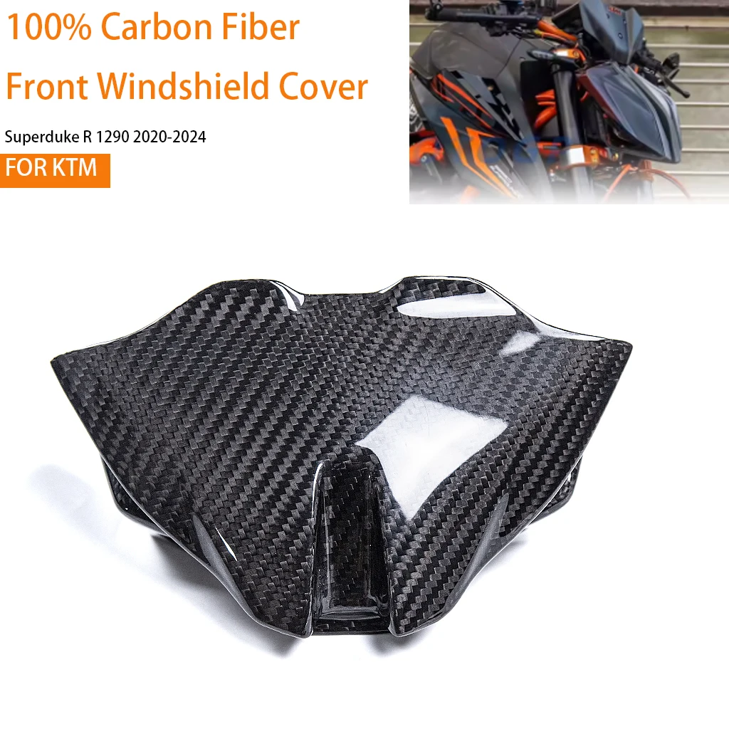 Motorcycle Parts For KTM Superduke R 1290 2020-2024 100% Carbon Fiber Front Windshield Cover Guard Fairing Accessories Protector