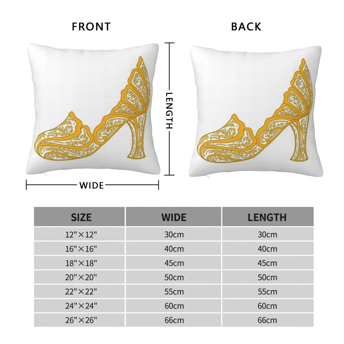 The Glass Slipper Square Pillowcase Polyester Linen Velvet Pattern Zip Decor Throw Pillow Case Sofa Seater Cushion Cover