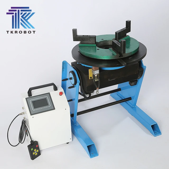 Automatic Welding Positioner 400mm Chuck 220V Turntable Timing Through-Hole Core Bearing 600kg Load Rotary Machining Support
