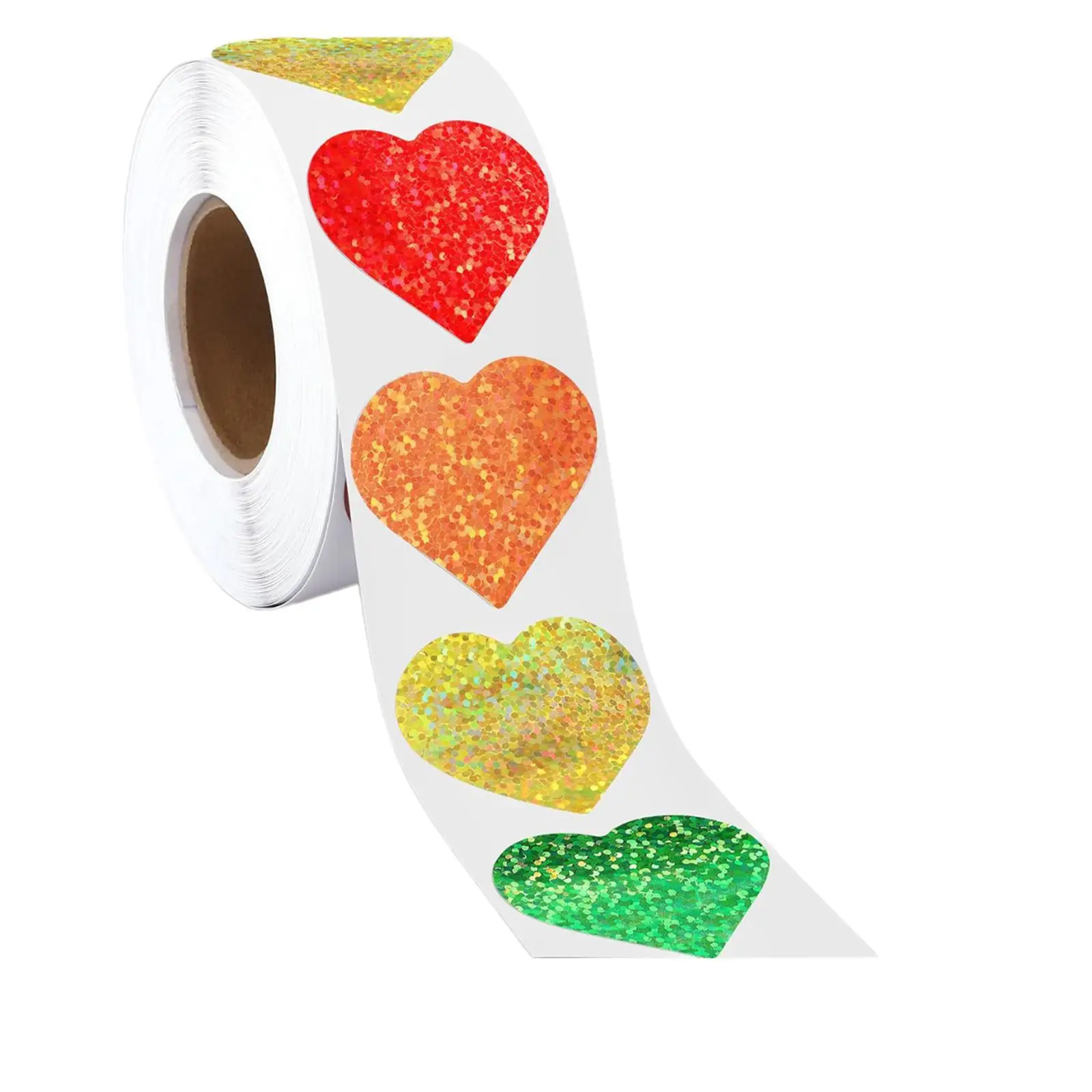 Seal Sticker Heart Stickers Roll 8 Colors Design Decorative Paper Label Stickers Card Making for Birthday Valentine's Day