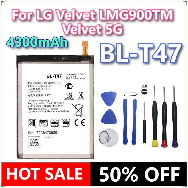 

Brand New Mobile Phone Battery BL-T47 4300mAh For LG Velvet LMG900TM Velvet 5G BL T47 G9 Mobile phone Batteries+Tools
