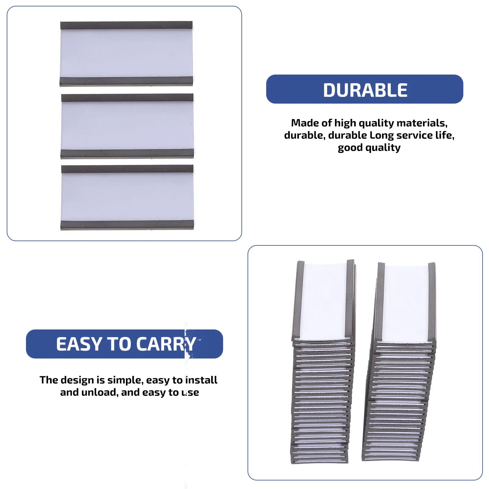 

50pcs Practical Magnetic Label Holders Easy to Use for Market Price Display and Merchandise Signs