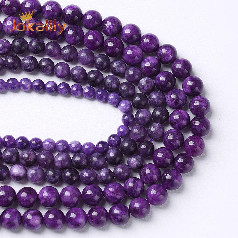 Round Charoite Beads For Jewelry Making Natural Purple Stone Round Loose Beads Diy Bracelets Necklaces Accessories 6 8 10mm 15\