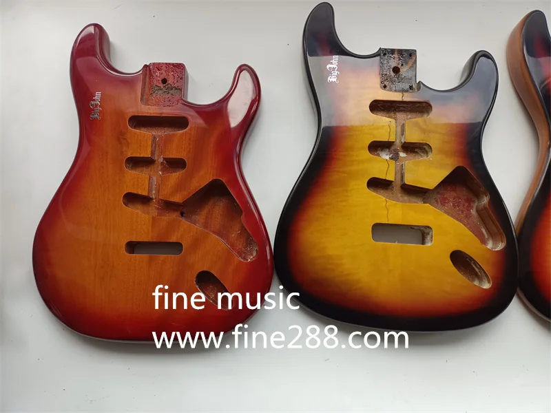 cherry burst and sunburst blue color electric guitar for alder wood and mahogany wood body electric guitar body 906