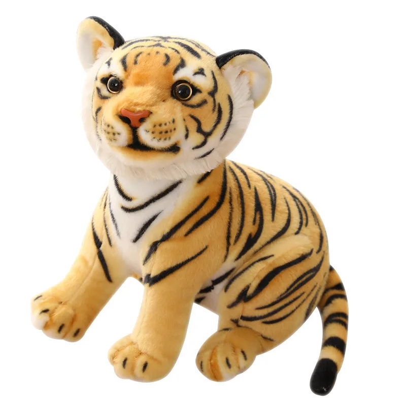 23cm Simulation Baby Tiger Plush Toy Stuffed Soft Wild Animal Forest Tiger Pillow Dolls For Kids Boys Birthday Gift