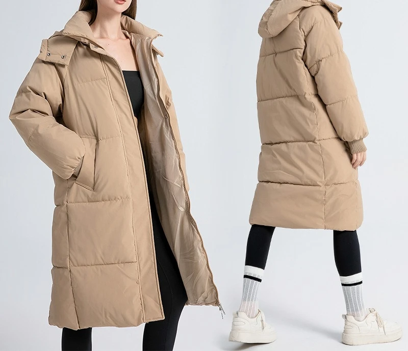 Winter Thick Coat 2025 New Over Knee Long Cotton Jacket Loose Down Women's Coat
