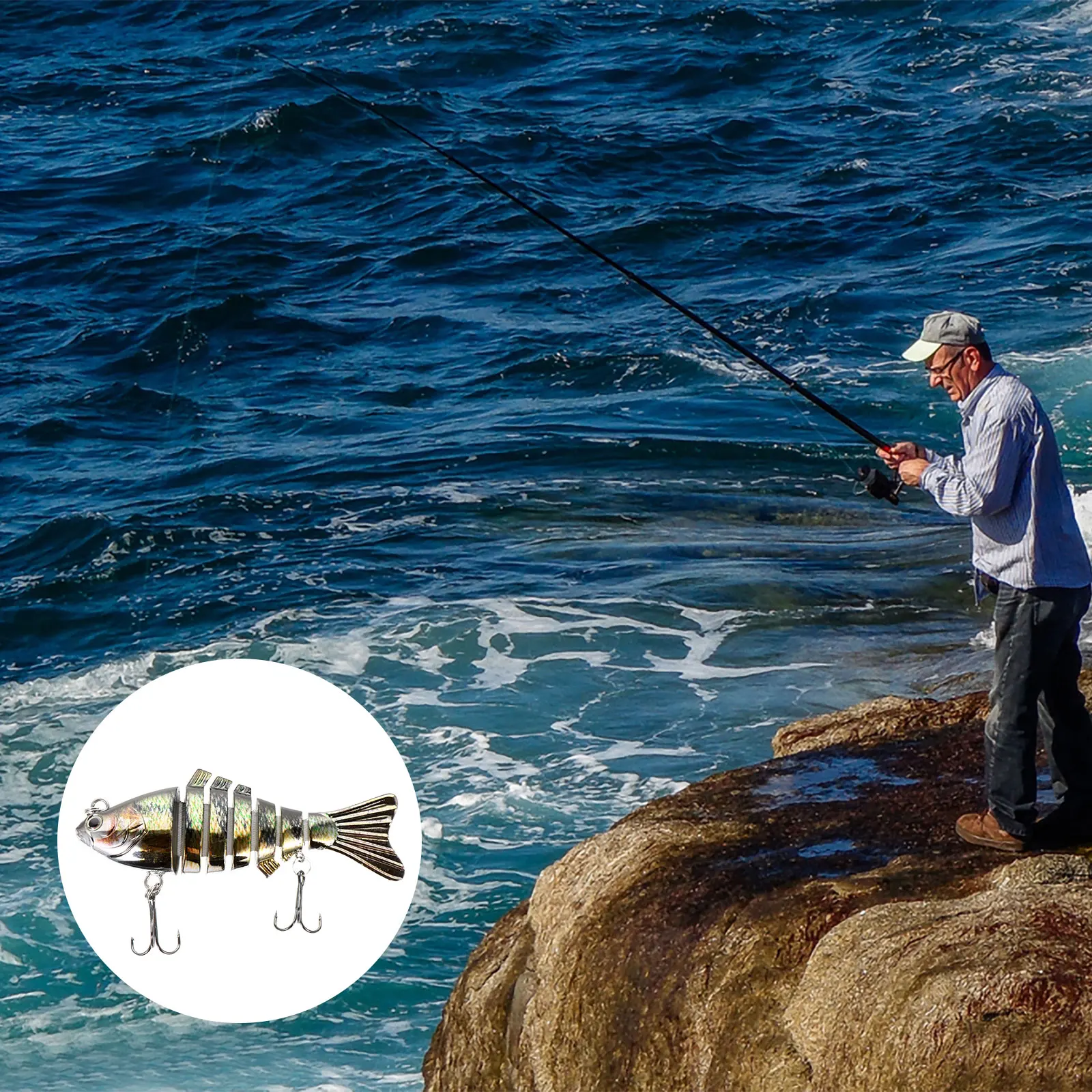 

Vivid Multi Section Fishing Lures Durable ABS Bait Lightweight Tackle Supplies for Freshwater Fishing Accessories