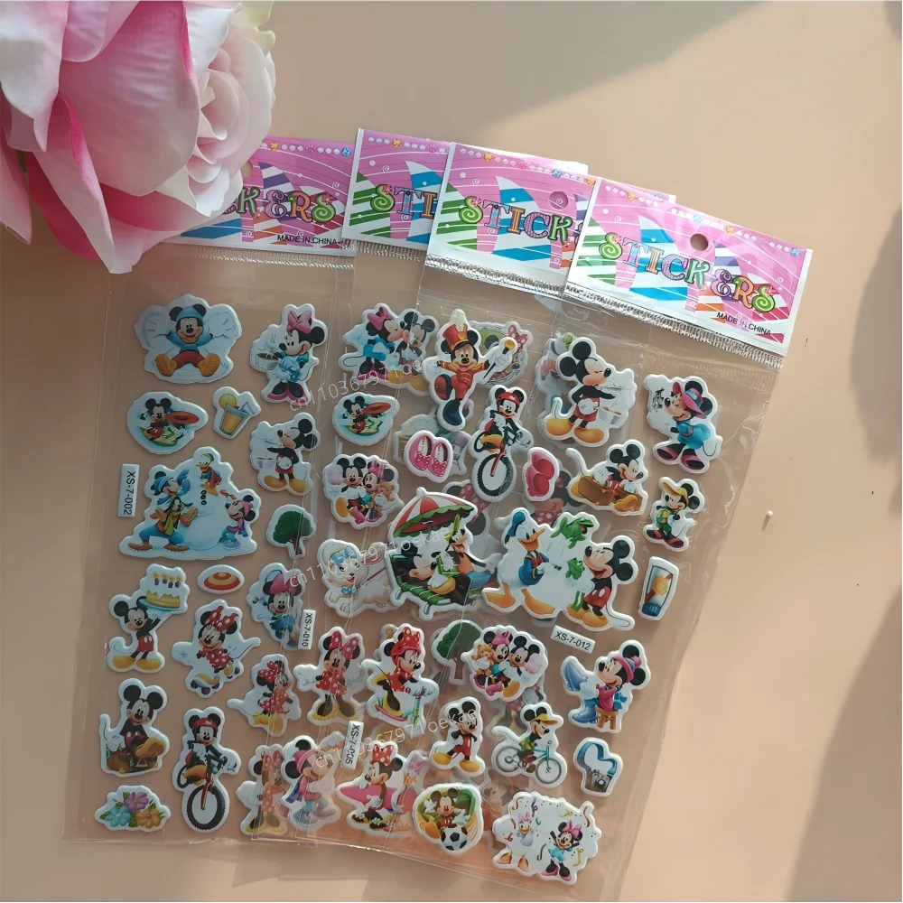 Disney Anime Mickey Mouse Stickers Princess Stitch Minnie Stickers DIY Computer Phone Case Guitar Cute Children Stickers Gifts
