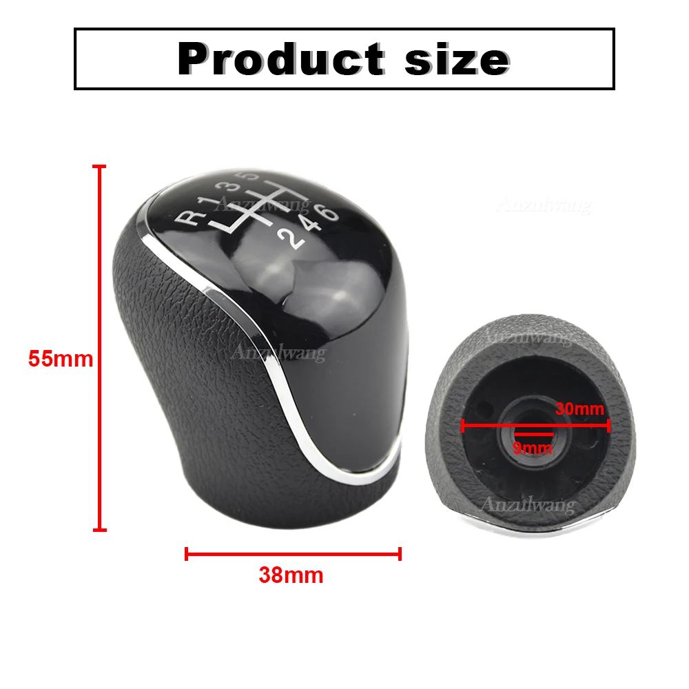 Black Silver 6 Speed Manual Gear Shift Knob Lever Shifter Handball For Hyundai IX35 2012-2016 Gearbox Handles Stick Lever Head