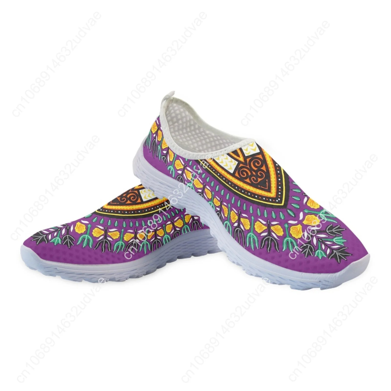 African Pattern Women Sneakers Flats Comfortable Slip On Vulcanized Shoes Air Mesh Water Shoes Women Zapatos Mujer