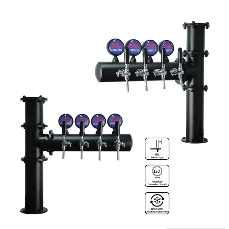 

【 Hot】4 Tap Beer Tap Dispenser Commercial Beer Font Column Beer Dispenser Tower