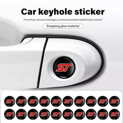 8pcs Car Door Lock Keyhole Universal Cover Sticker Protection For Ford S-MAX Kuga Mondeo Fusion KA Everest Escape ST Racing