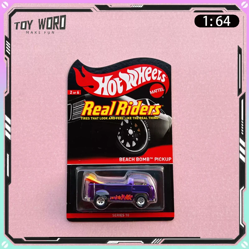 Hot Wheels RLC Volkswagen T2 Beach Pickup, Coche de Metal Cromado Morado, Modelo Clásico Retro de Camioneta, Juguete Coleccionable, Regalo