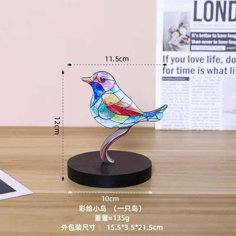 

Перекрестная граница, новая деревянная роспись, сто цветов и птиц, украшение для дома, настольные красочные деревянные поделки