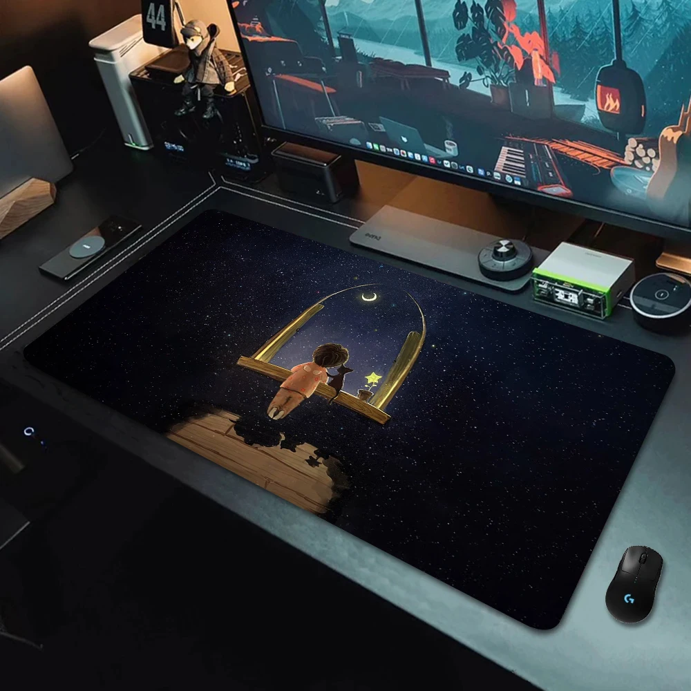 Starry night large mouse pad XXL Computer keyboard pads cute gamer soft office carpet table mat extended anti-slip desktop mats