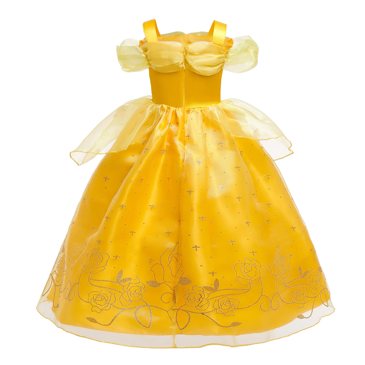 Girls Belle Princess Dress LED Light Up Kids Summer Cosplay Costume Beauty and the Beast Clothing Birthday Party Gift