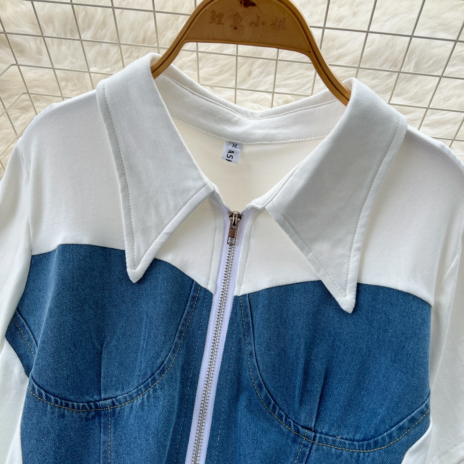 女性スプライシングターンダウン襟ルーズ Tシャツボディコントップス女性ハイストリート Y2k トップス夏のツーピースセット