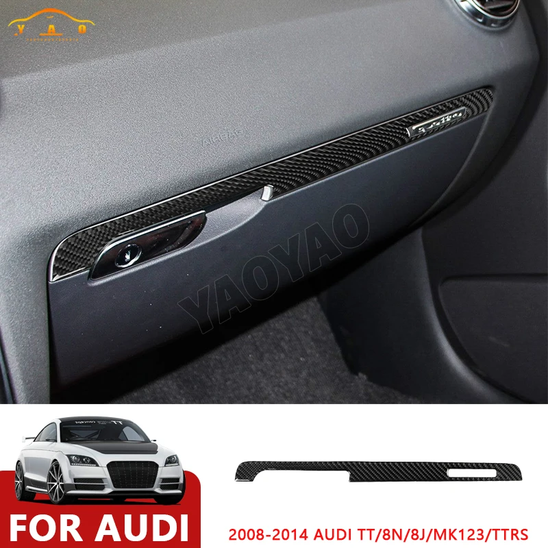

Carbon Fiber For Audi TT 8N 8J MK123 TTRS 2008-2014 Dashboard Co-Pilot Panel Decorative Trim Cover Decal Interior Accessories