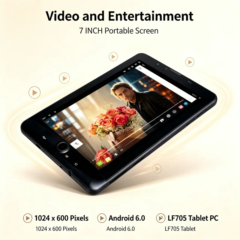 7 INCH 2GB RAM 16GB ROM LF705 3G Phone Call Tablet PC Android 6.0 MTK8735 Quad-Core 2 X Sim Card 1024 X 600 Pixels