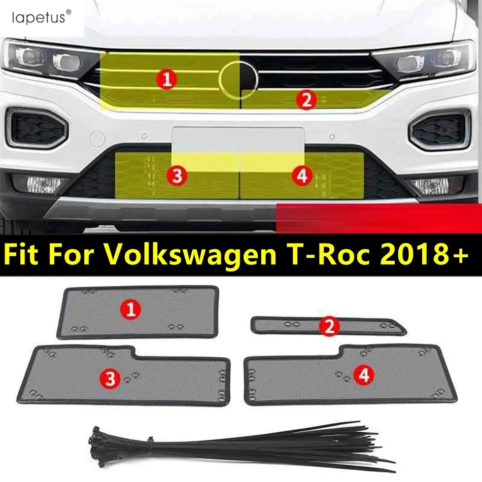 YUNV Front Grille for Volkswagen T-Roc T 2018-2021 Mesh Guard Exterior Front Bumper Mesh Guard Exterior Replacement Accessories