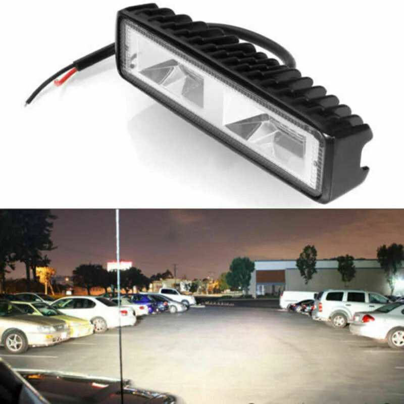 1/2Pcs 18W 12V 16 LED Work Light Spot Beam Bar Car Truck SUV ATV Off-Road Driving Fog Lamp Headlights Flood Spot Fog Lights