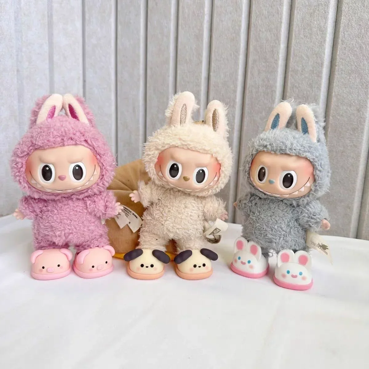 

Cartoon Rubber Slippers for Labubu 17cm Vinyl Dolls Macaron Style