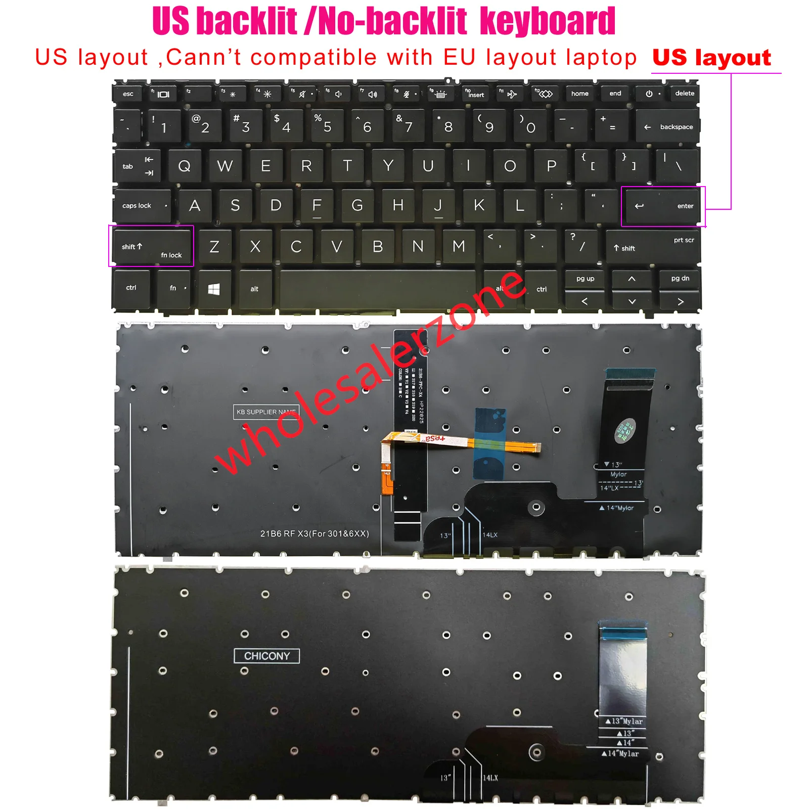 Nuevo teclado estadounidense para HP EliteBook 1040 G9,1040 G10, Elite X360 1040 G9 2 en 1,1040 G10 2 en 1,Zbook Firefly 14 pulgadas serie G9