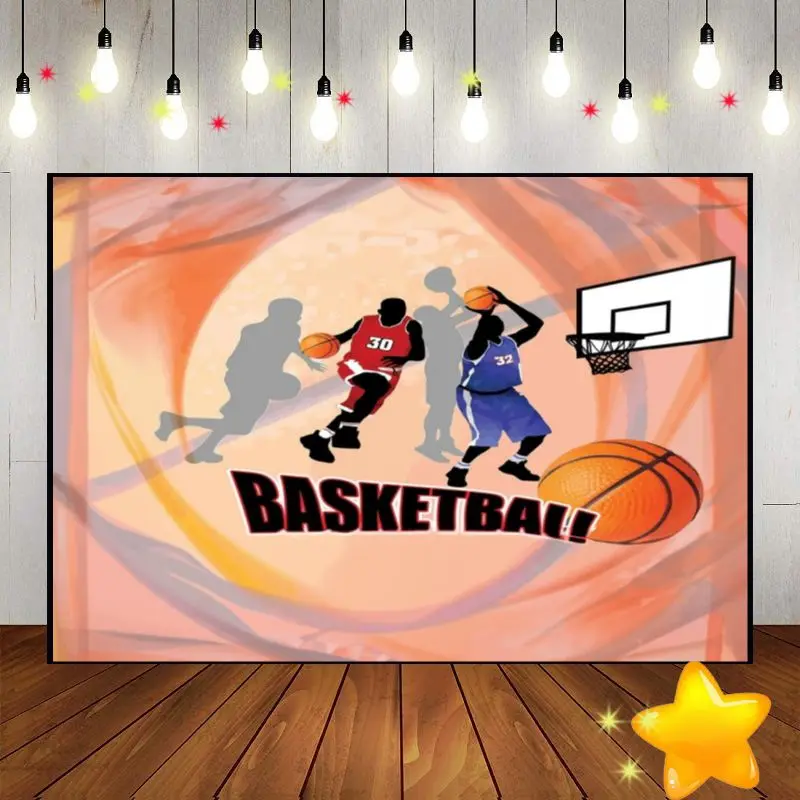 Basketball Vinyl Custom Birthday Backdrop Background Party Photography Backdrops Create Corner Just You Decoration Themed Photo