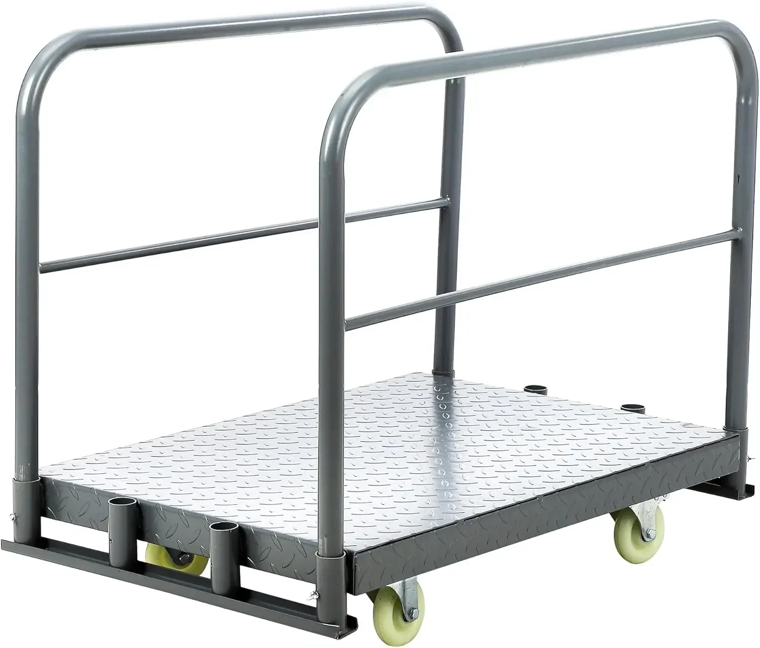 Panel Truck Cart, Platform Truck Cart Heavy Duty Lumber Cart Drywall Dolly 2000 lbs Capacity with 360°Swivel Casters 1Front and