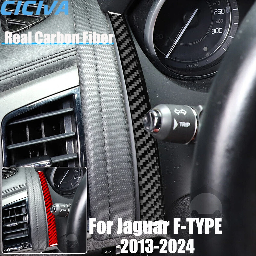 Real Carbon Fiber Car Accessories Driver Strips Cover Soft Sticker For Jaguar F-type 2013 2014 15 16 17 18 19 20 21 22 23 24