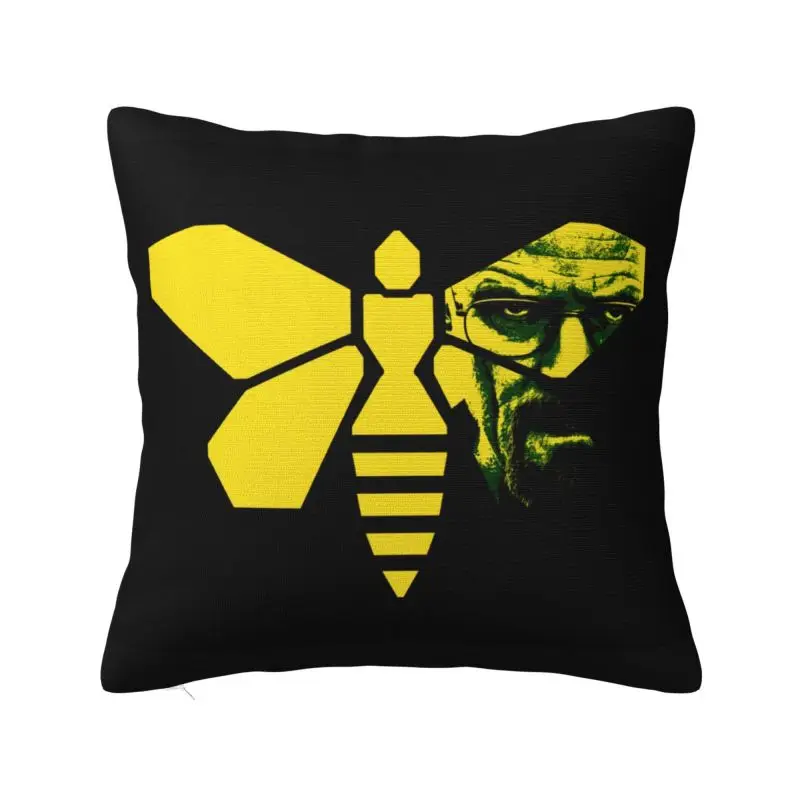 

Heisenberg Walter White With Bee Pillow Case 40x40cm Decorative Breaking Bad Tv Show Nordic Cushion Cover Velvet Pillowcase