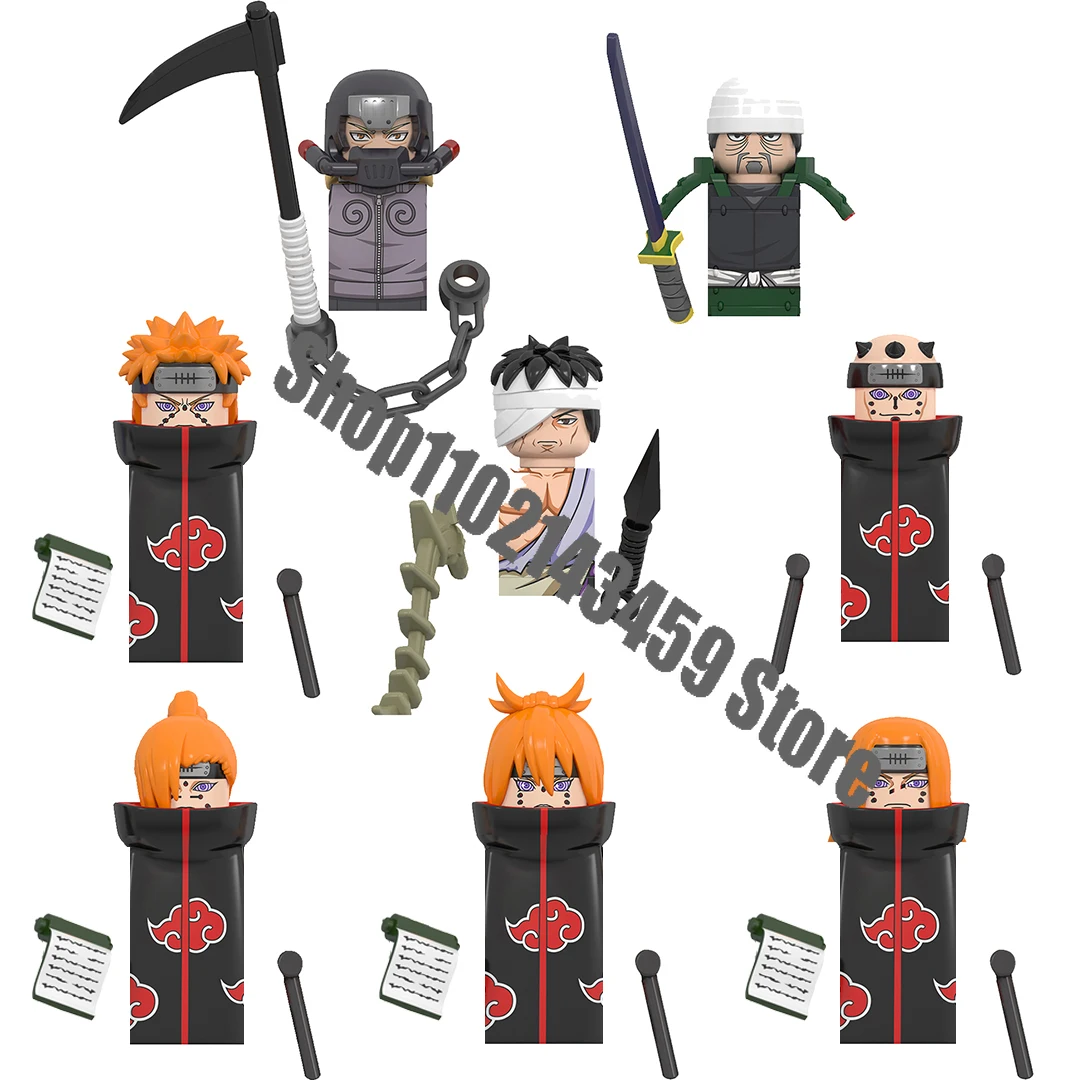 WM Blocks WM6112 Japanese Anime Bricks Dolls Naruto Pain Akatsuki Mifune Danzou Hanzou Mini Action Toy Figura Building Blocks