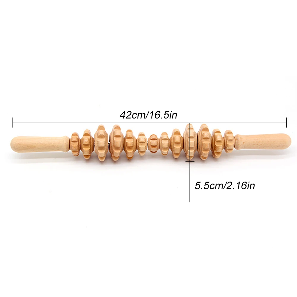 1Pcs Wooden Massage Roller, Multi-Functional Body Roller for Cellulite, Muscle Tension and Skin Health Support, Natural Massager