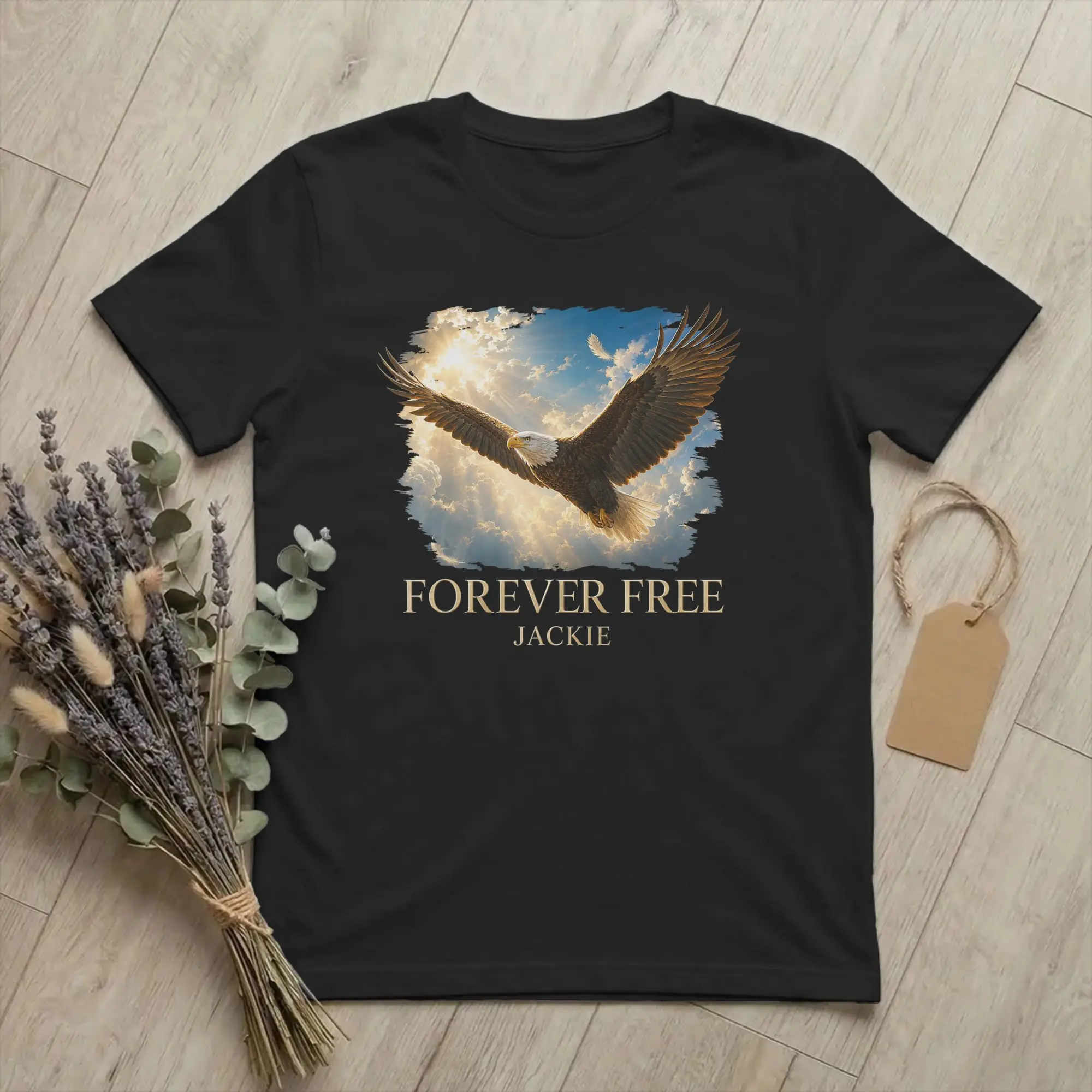 Men Women's Jackie Forever Free Big Bear Bald Eagle Tribute T Shirt  Cotton Clothes Funny Crew Neck Tees New Arrival T-Shirt