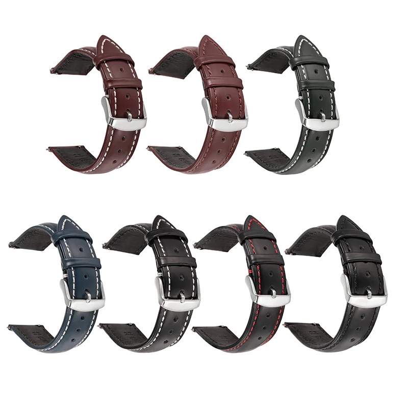 UTHAI Leather Strap is Made of High quality New Year Horse Hip Leather Wristband With Quick Release Ears18mm 19mm 20mm 21mm 22mm