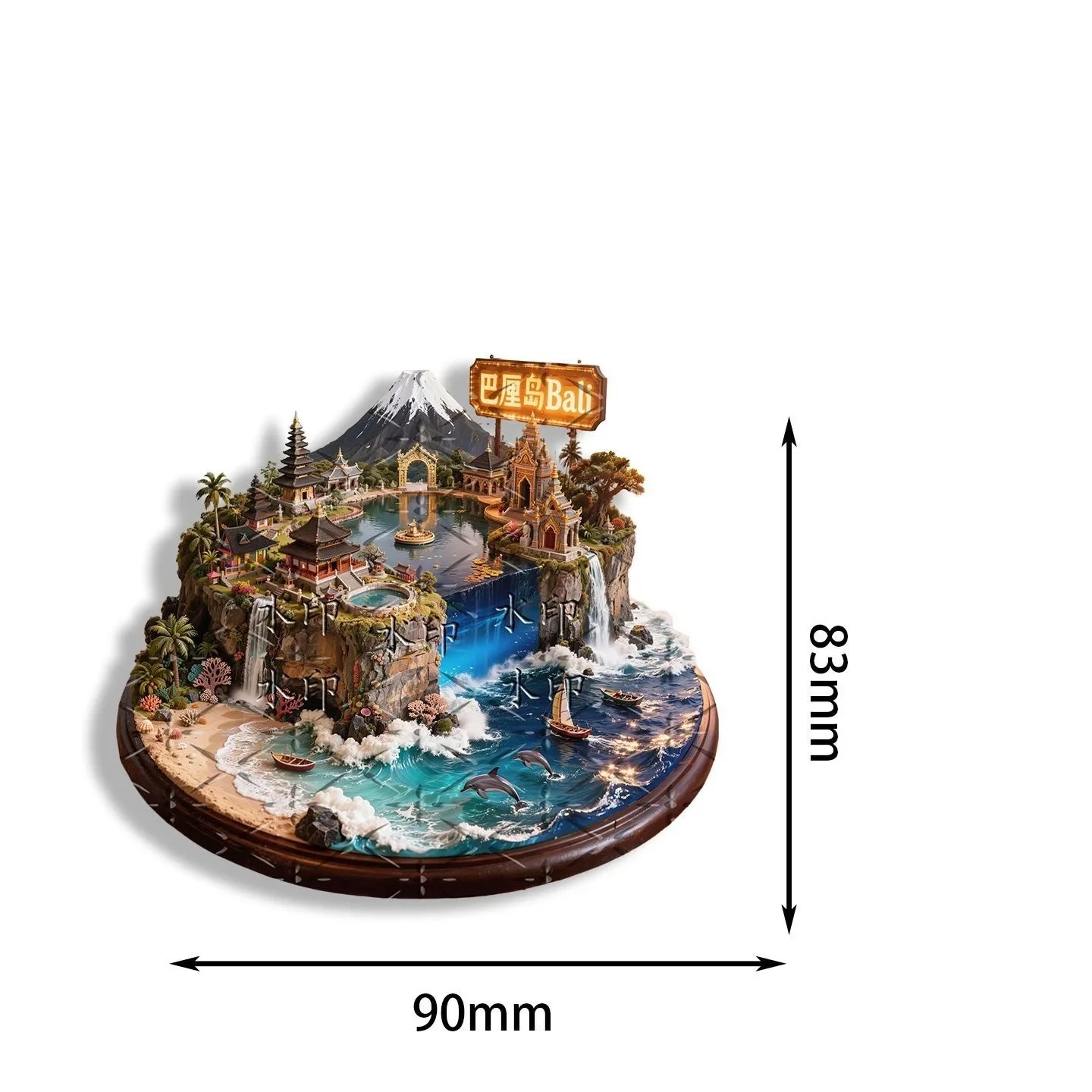 エンボス加工を施した金属製の冷蔵庫用マグネット。バリ島のパノ - Home Decor Bali のレビューと価格