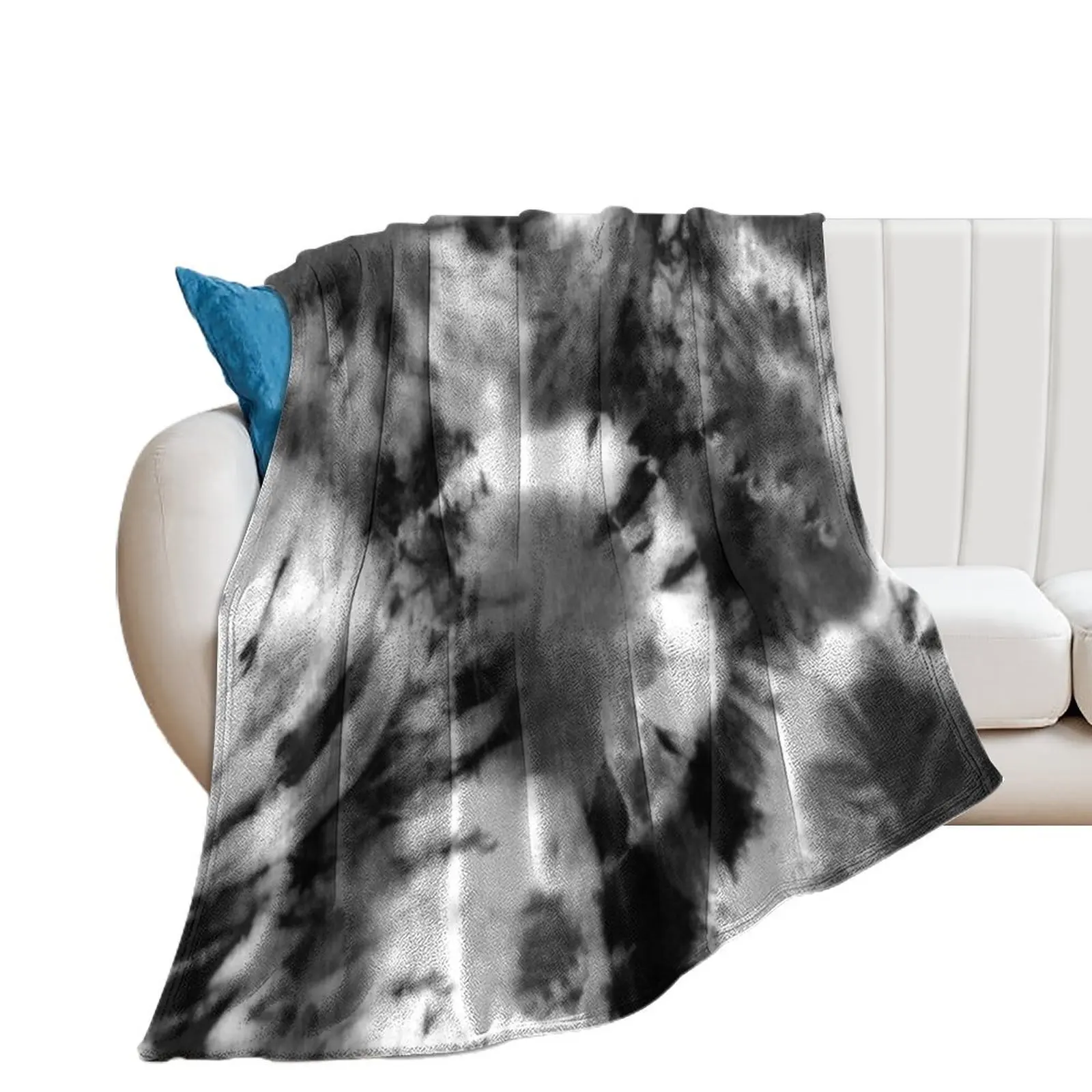 

Black and White Pastel Tie-Dye Throw Blanket Camping blankets ands Decorative Sofas Picnic Blankets