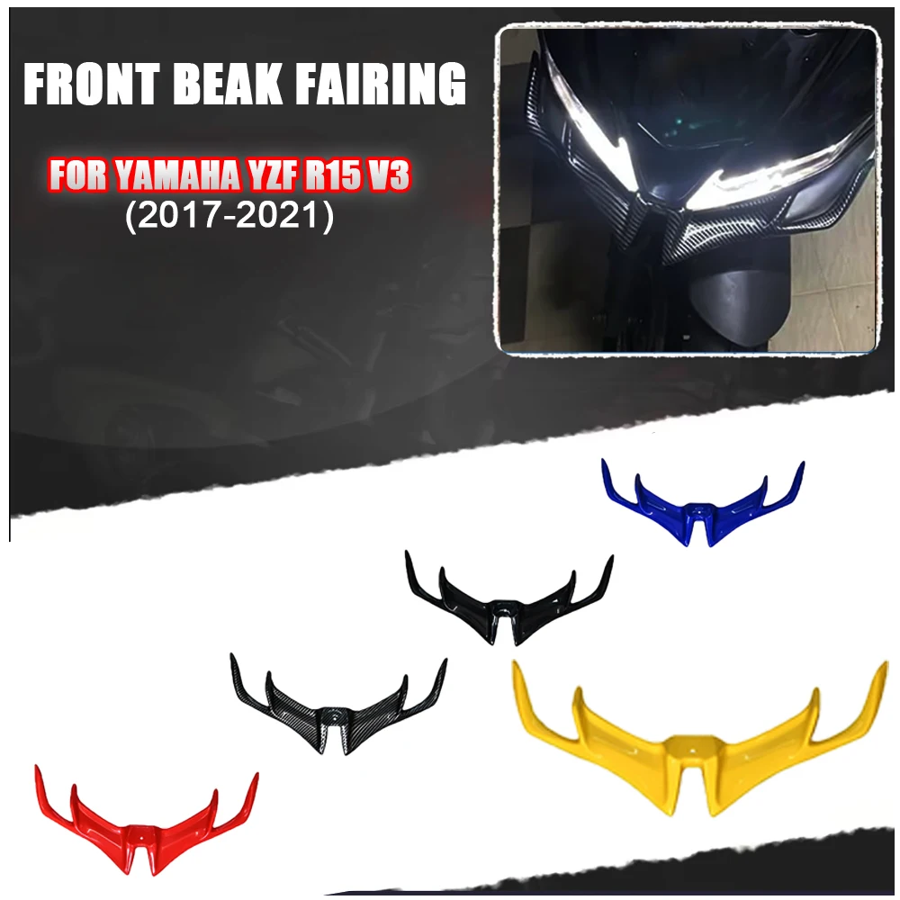 

Motorcycle Front Fairing Winglet Wing Cover Trim For YAMAHA YZF R15 V3 2017 2018 2019 2020 2021 Shark Fin Beak Moto Accessories