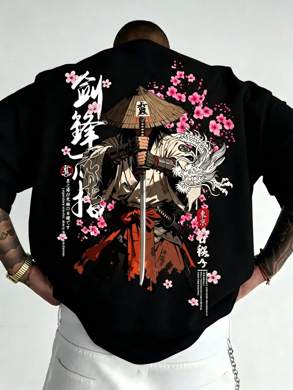 New American style men's summer ghost dancer mask print, soft and breathable round neck T-shirt outdoor urban street top