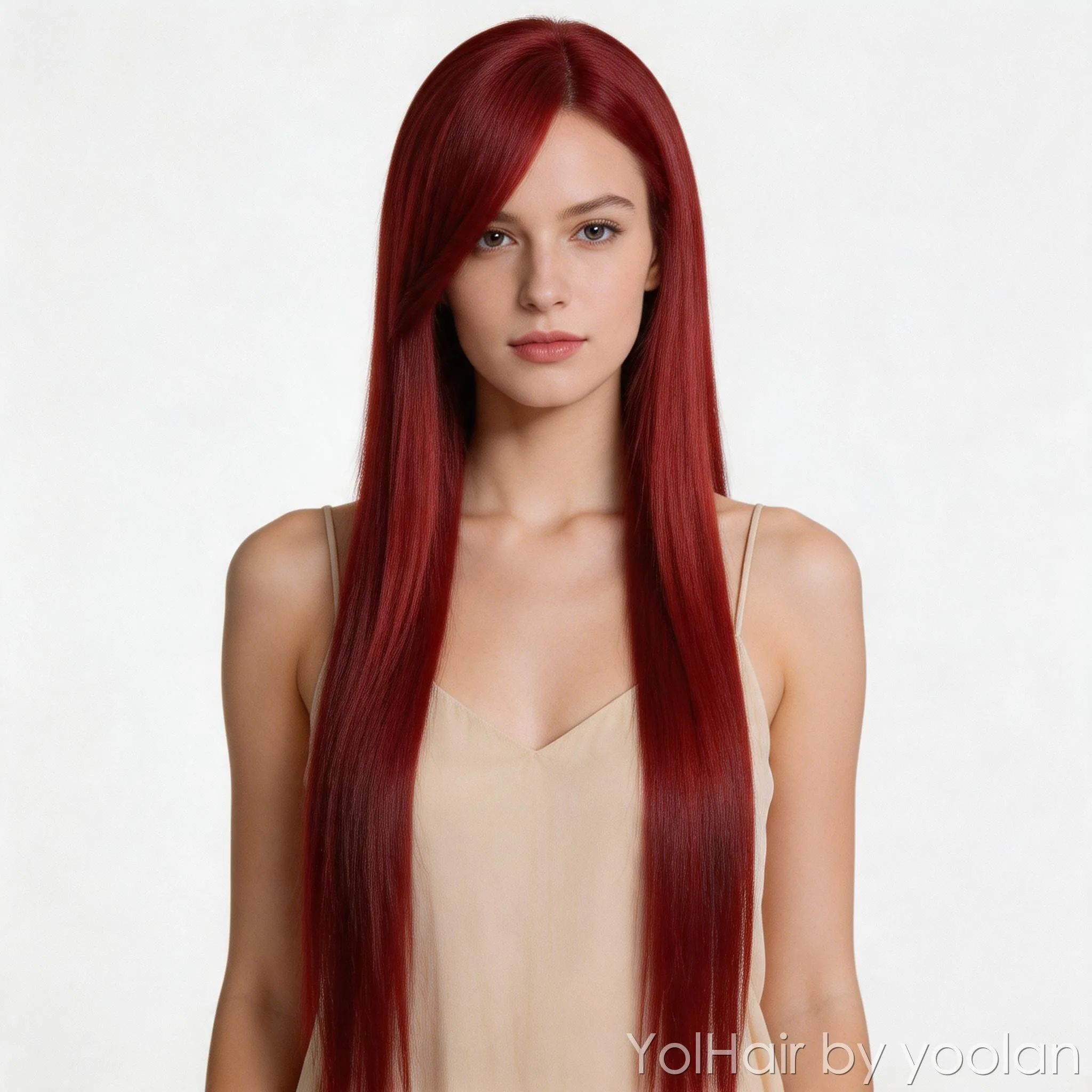 100cm Colorful Long Cosplay Wig, Straight Side Bangs, Full Head Synthetic Hair for Women