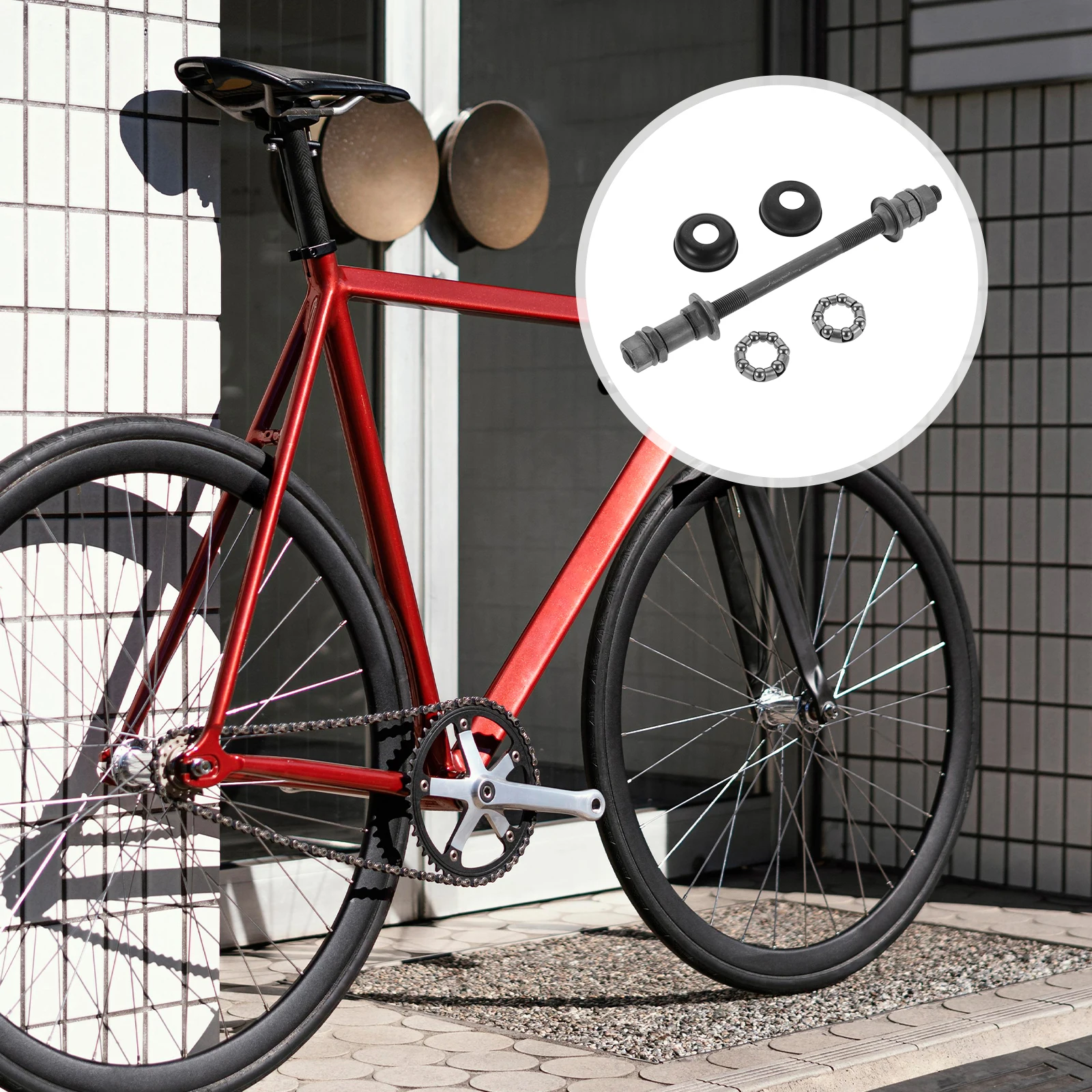 

1 Sets Bicycle Front Hub Axle Hollow Hub Shaft Front And Rear Axle Kits Bicycle Rear Wheel Axle Bike Repair Tool Accessories
