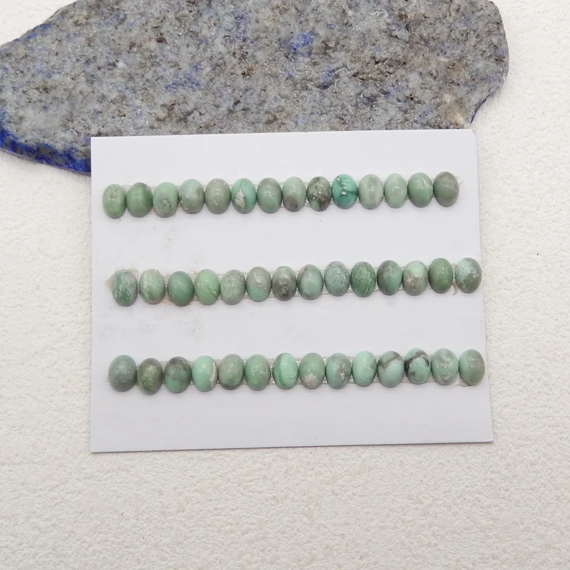 42pcs/lot Natural Stone Cabochons Variscite Cameo Fit DIY Ring Bracelet Necklace Making Jewelry Finding 6x4x3mm 5g